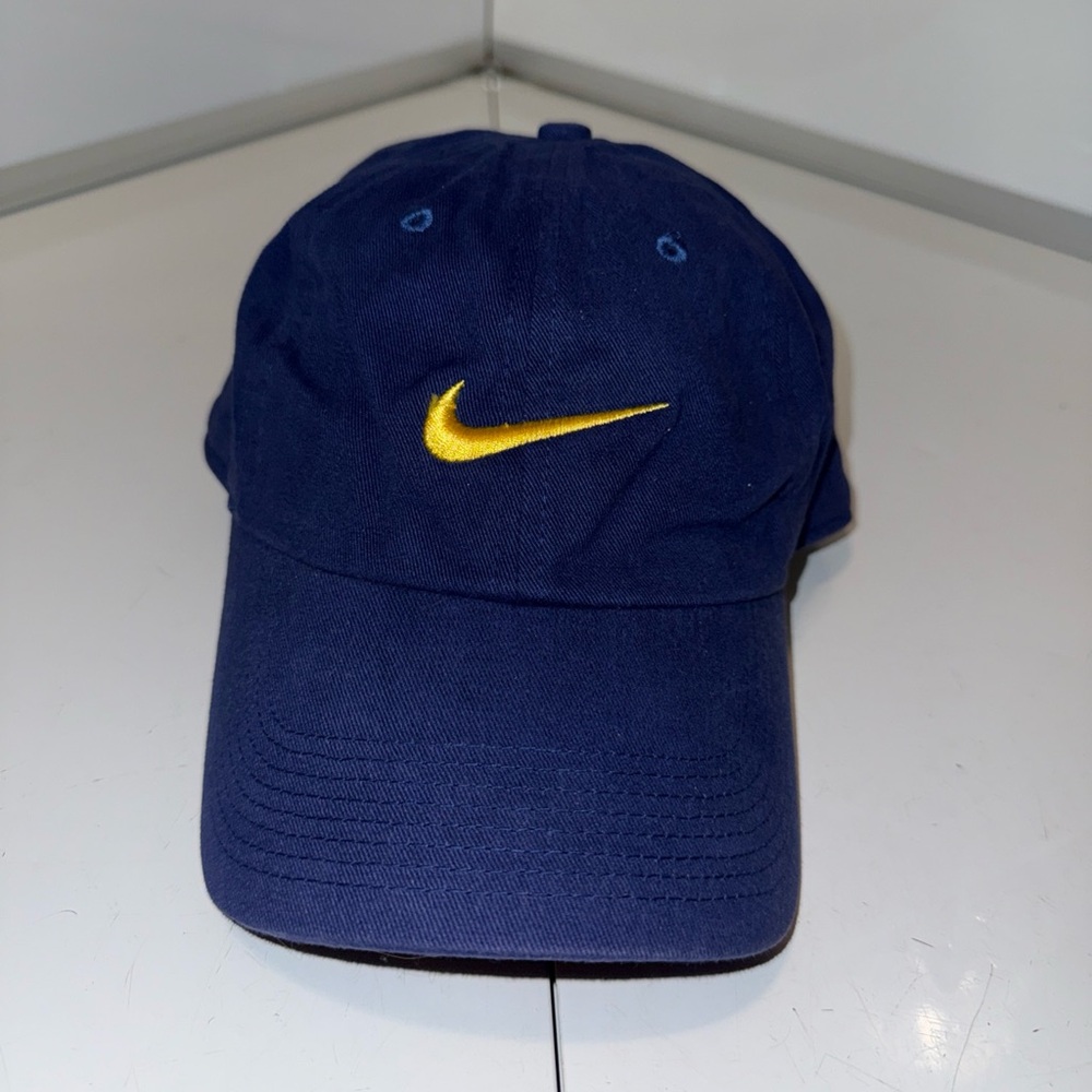 Vintage Nike Adjustable Hat Navy & Yellow